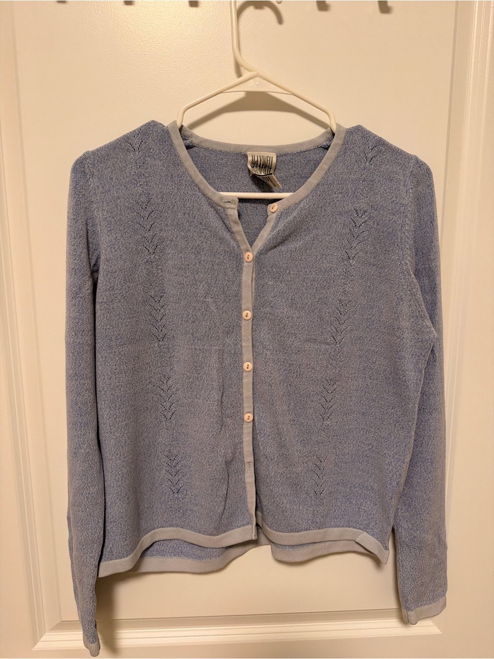 Light Periwinkle Button-Front Women's Cardigan Sweater
